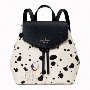 🆕 Kate Spade Lizzie Disney X backpack 101 Dalmatians Ivory & Black Multi